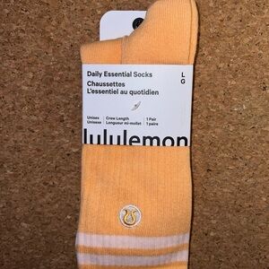 Lululemon Orange Daily Essential Socks Size large